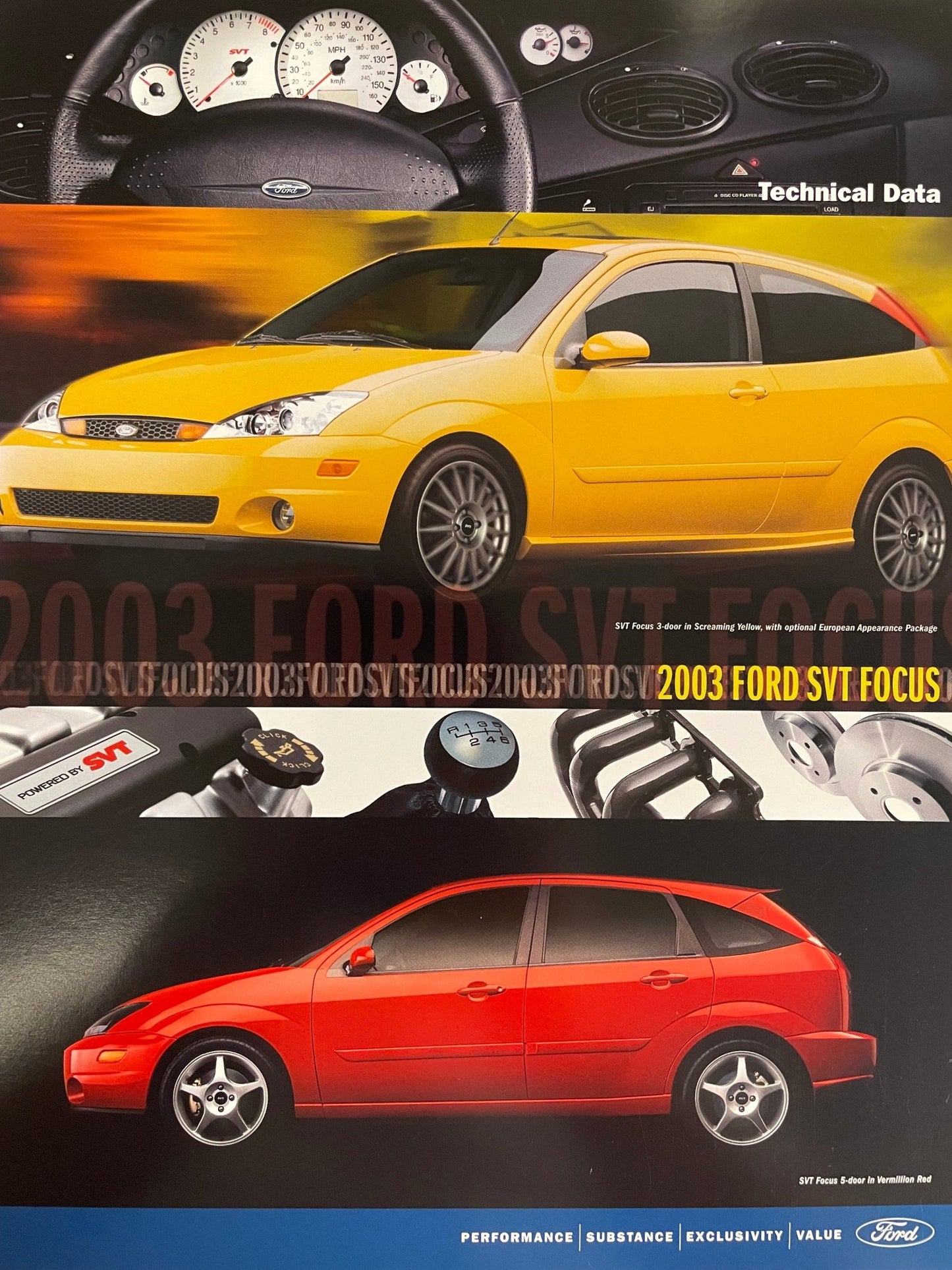 2003 SVT Focus Tech Data Card - Ford Show Parts