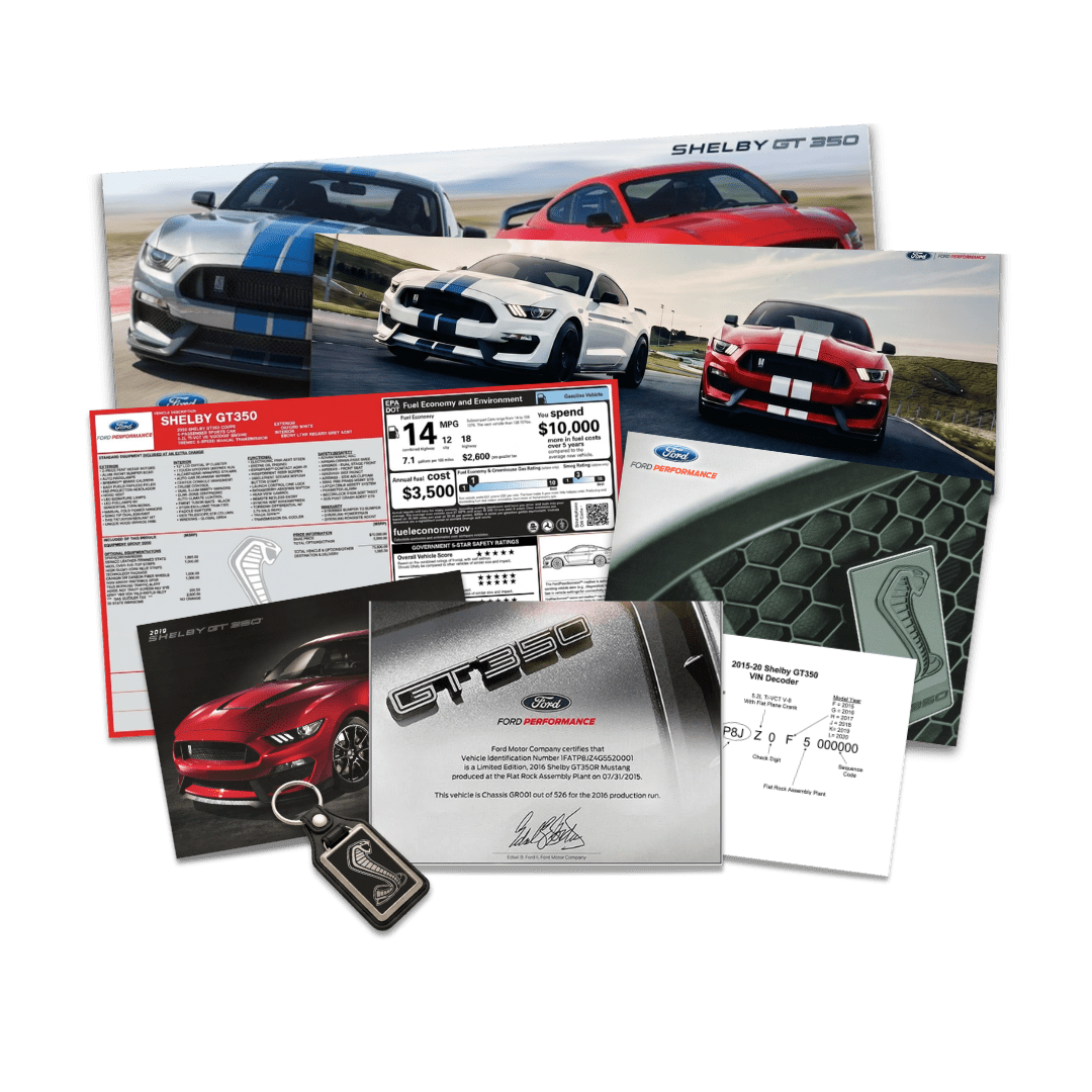2015 - 2020 Shelby GT350 Certificate Package - Ford Show Parts