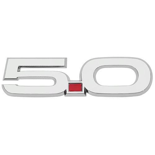 2015 - 2024 Mustang 5.0L Fender Emblem Chrome - Ford Show Parts