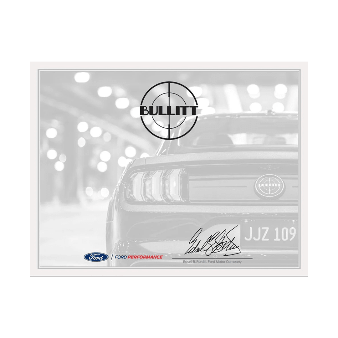 2019 - 2020 Mustang Bullitt Certificate of Authenticity - Ford Show Parts