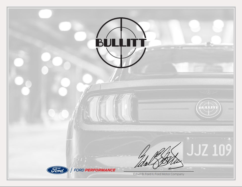 2019 - 2020 Mustang Bullitt Certificate of Authenticity - Ford Show Parts