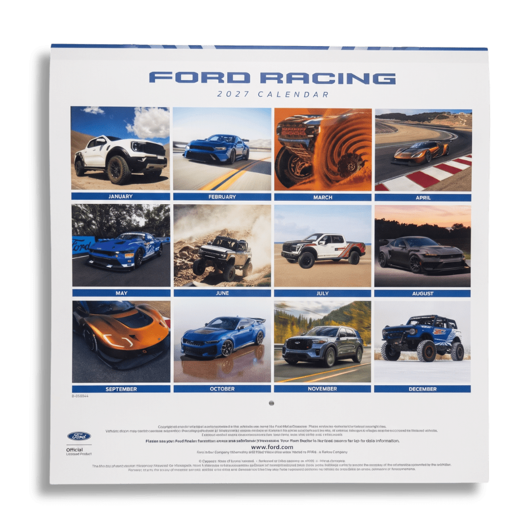 2027 Ford Racing Monthly Calendar - Ford Show Parts
