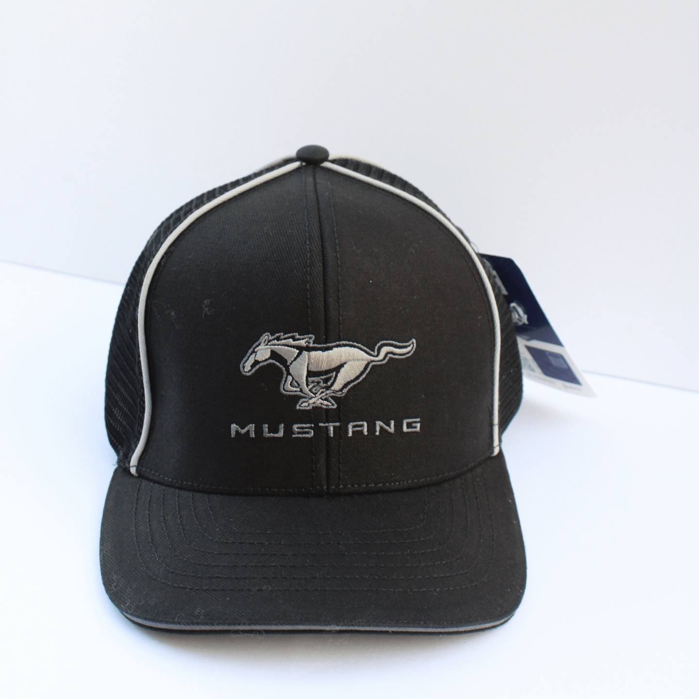 Black Mustang Reflective Stretch Hat - Ford Show Parts
