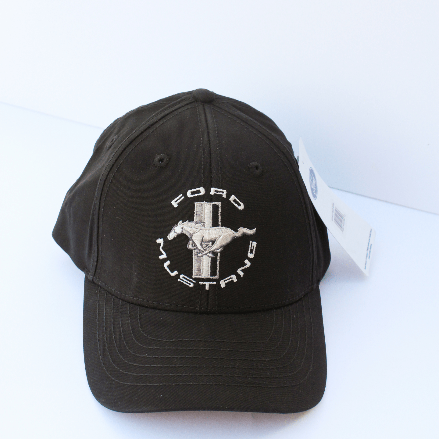 Black Mustang Tonal Tri - Bar Stretch Hat - Ford Show Parts
