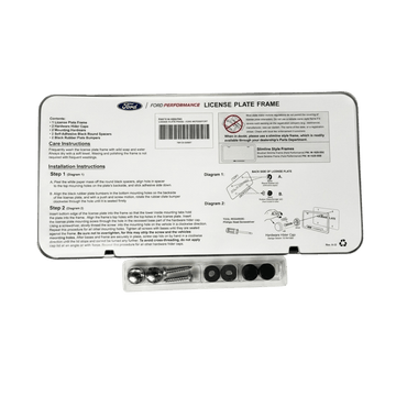 Ford Motorsport License Plate Frame - Stainless Steel - Ford Show Parts