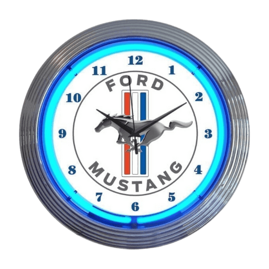 Ford Mustang Blue Neon Clock - Ford Show Parts