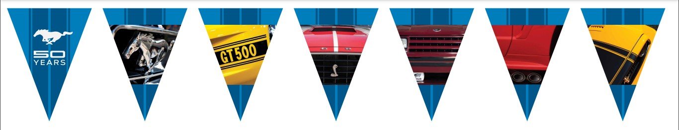 Mustang 50th Anniversary Pennant Flag - Ford Show Parts