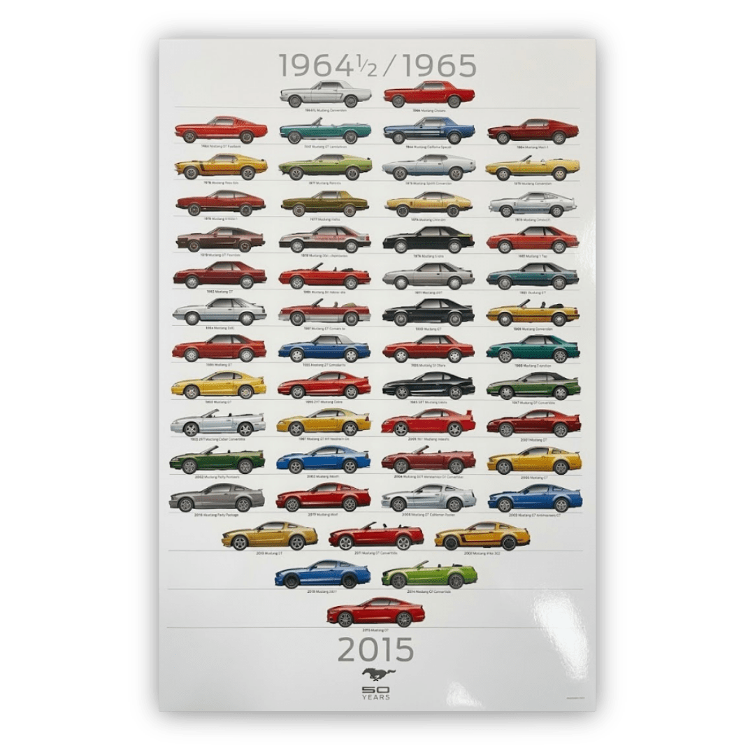 OLD Mustang 50 Years Poster - Ford Show Parts