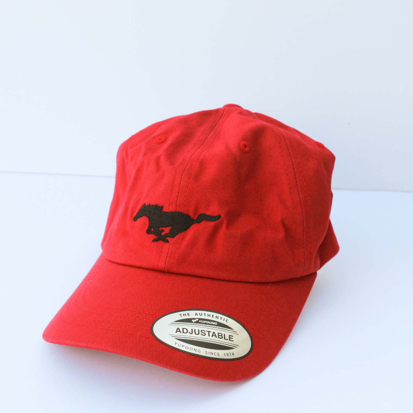 Red Mustang Pony Logo Dad Hat - Ford Show Parts