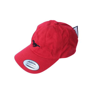 Red Mustang Pony Logo Dad Hat - Ford Show Parts