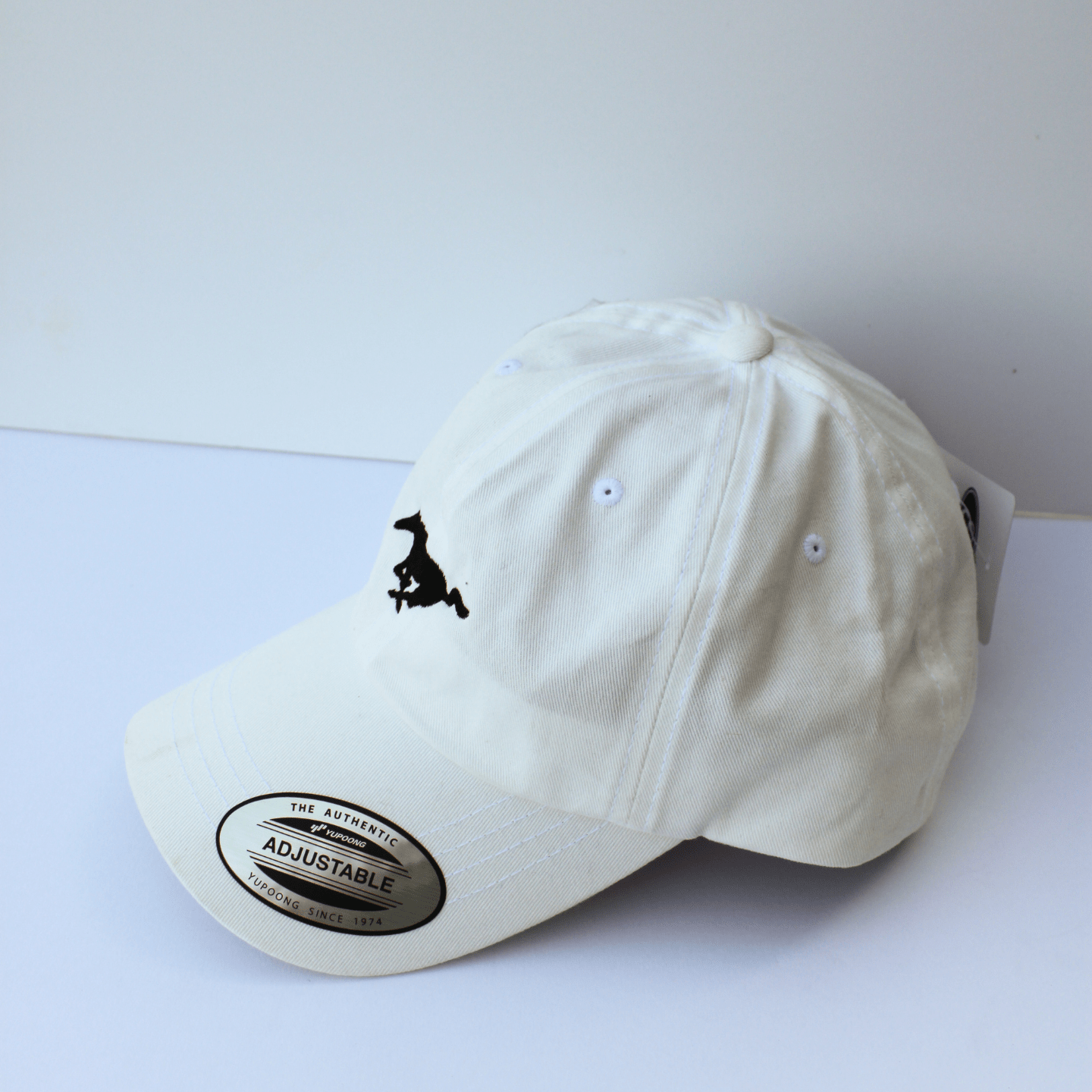 White Mustang Pony Logo Dad Hat - Ford Show Parts