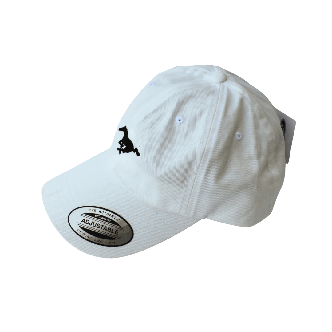 White Mustang Pony Logo Dad Hat - Ford Show Parts