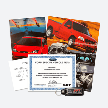 1993 - 2004 Ford SVT Certificate Package - Ford Show Parts