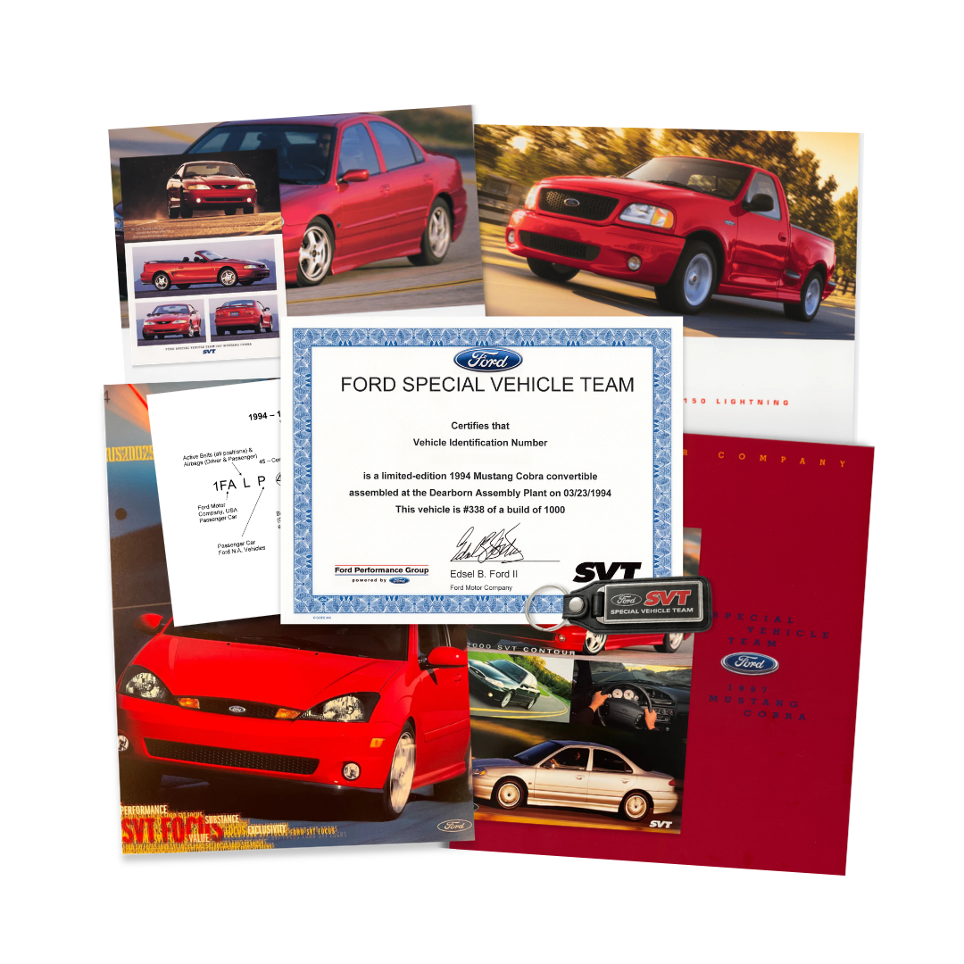 1993 - 2004 Ford SVT Certificate Package - Ford Show Parts