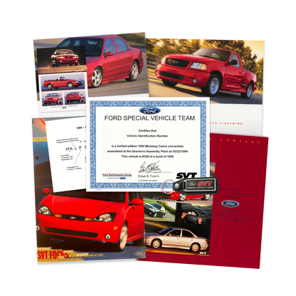 1993 - 2004 Ford SVT Certificate Package - Ford Show Parts