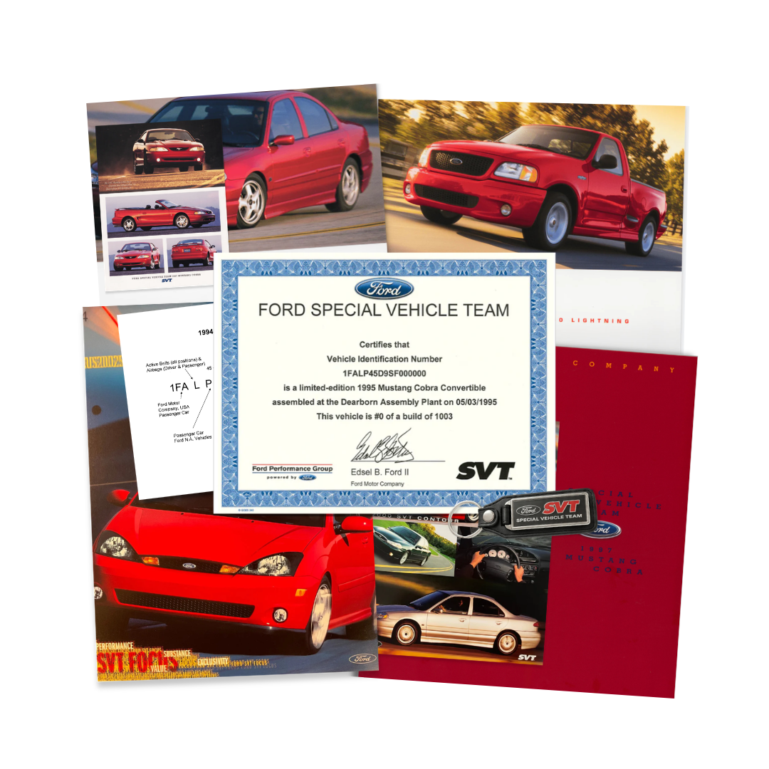 1993 - 2004 Ford SVT Certificate Package - Ford Show Parts
