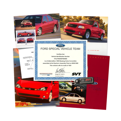1993 - 2004 Ford SVT Certificate Package - Ford Show Parts