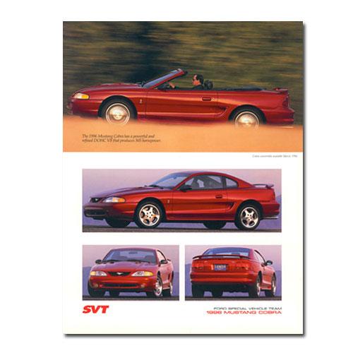 1996 Cobra Tech Data Card - Ford Show Parts