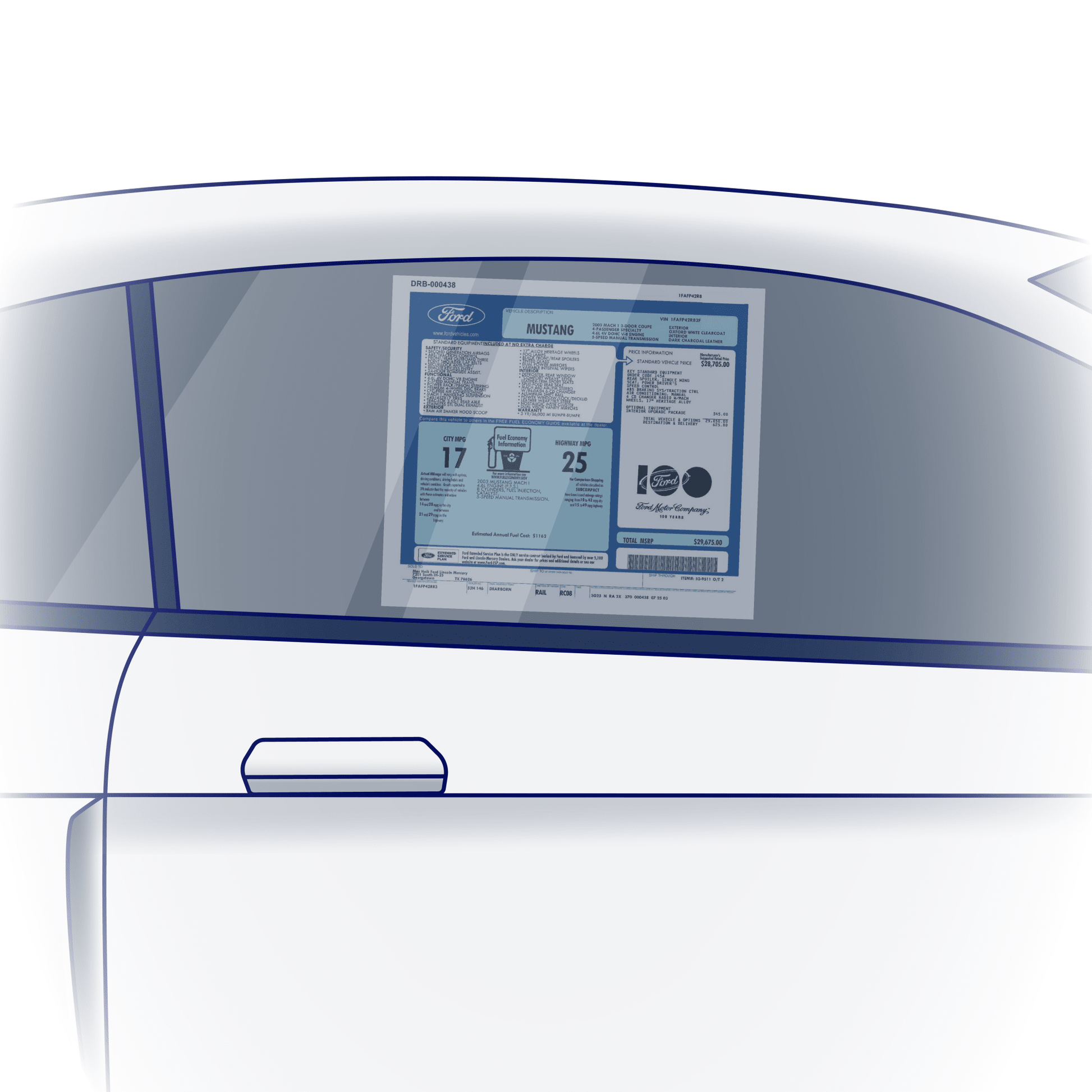 2003 - 2004 Mustang Mach 1 Window Sticker (PLEASE READ FULL DESCRIPTION) - Ford Show Parts