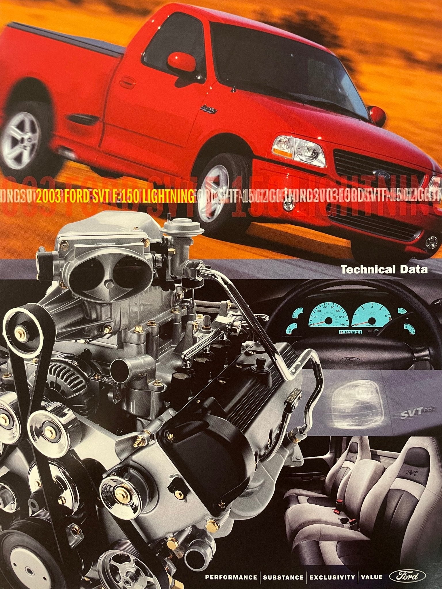 2003 SVT Lightning Tech Data Card - Ford Show Parts