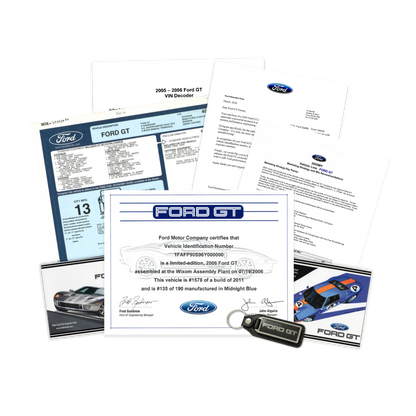 2005 - 2006 Ford GT Certificate Package - Ford Show Parts