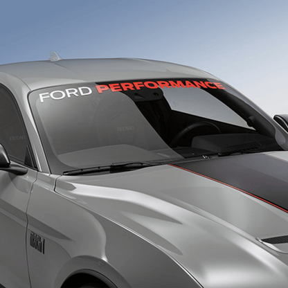 2005 - 2023 Mustang "FORD PERFORMANCE" Windshield Banner - White and Red - Ford Show Parts