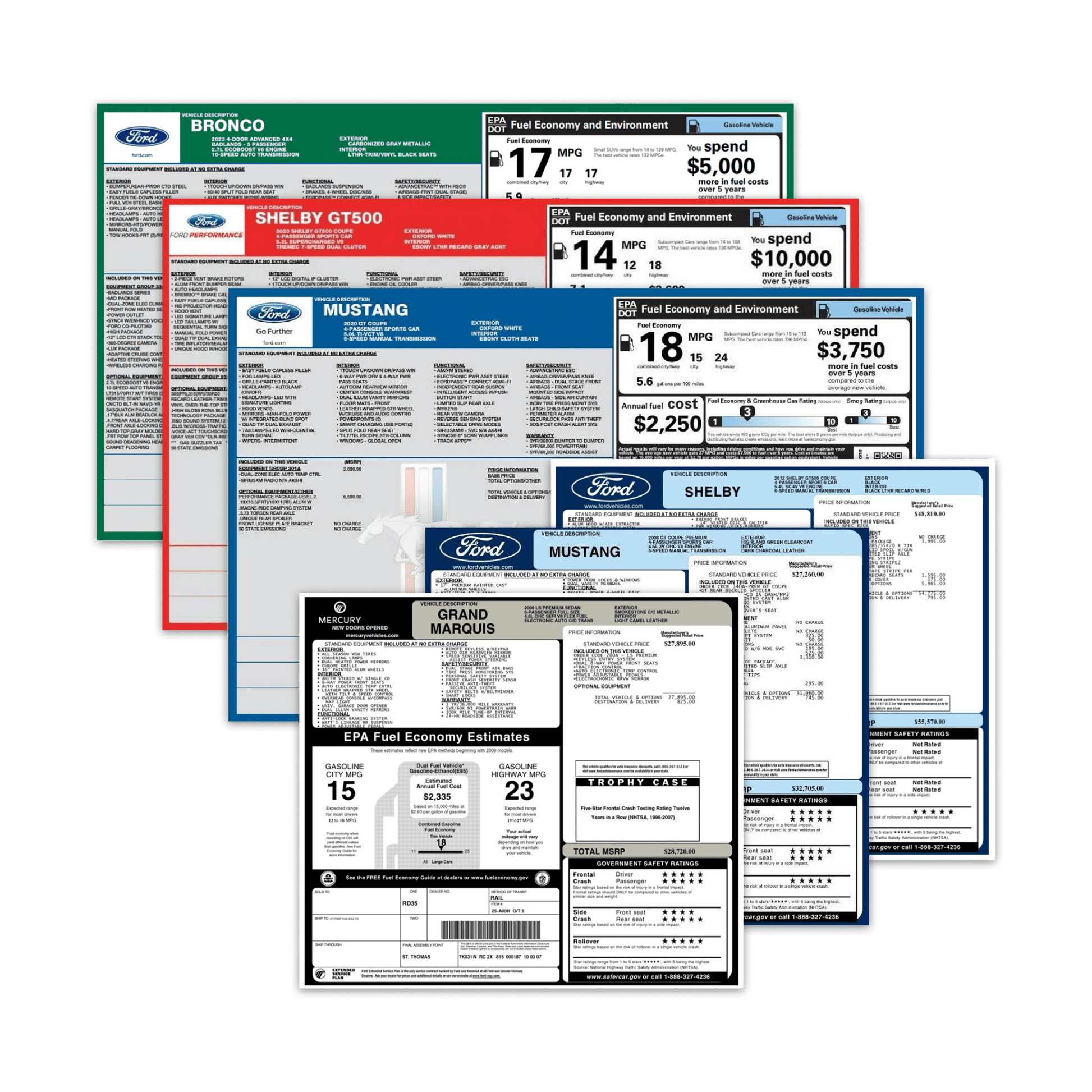 2007 - 2026 Ford/ Lincoln Window Sticker (Monroney Label) - Ford Show Parts