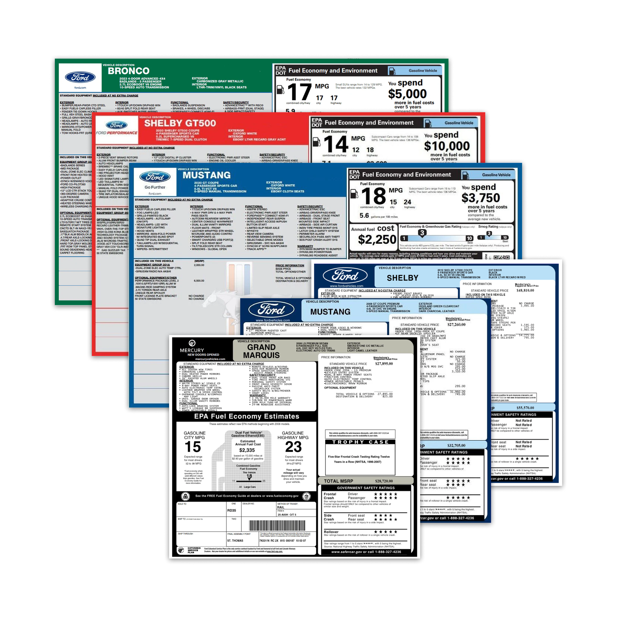 2007 - 2024 Ford/ Lincoln Window Sticker (Monroney Label) - Ford Show Parts