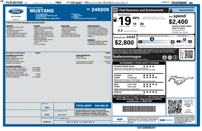 2012 - 2013 BOSS 302 Certificate Package - Ford Show Parts