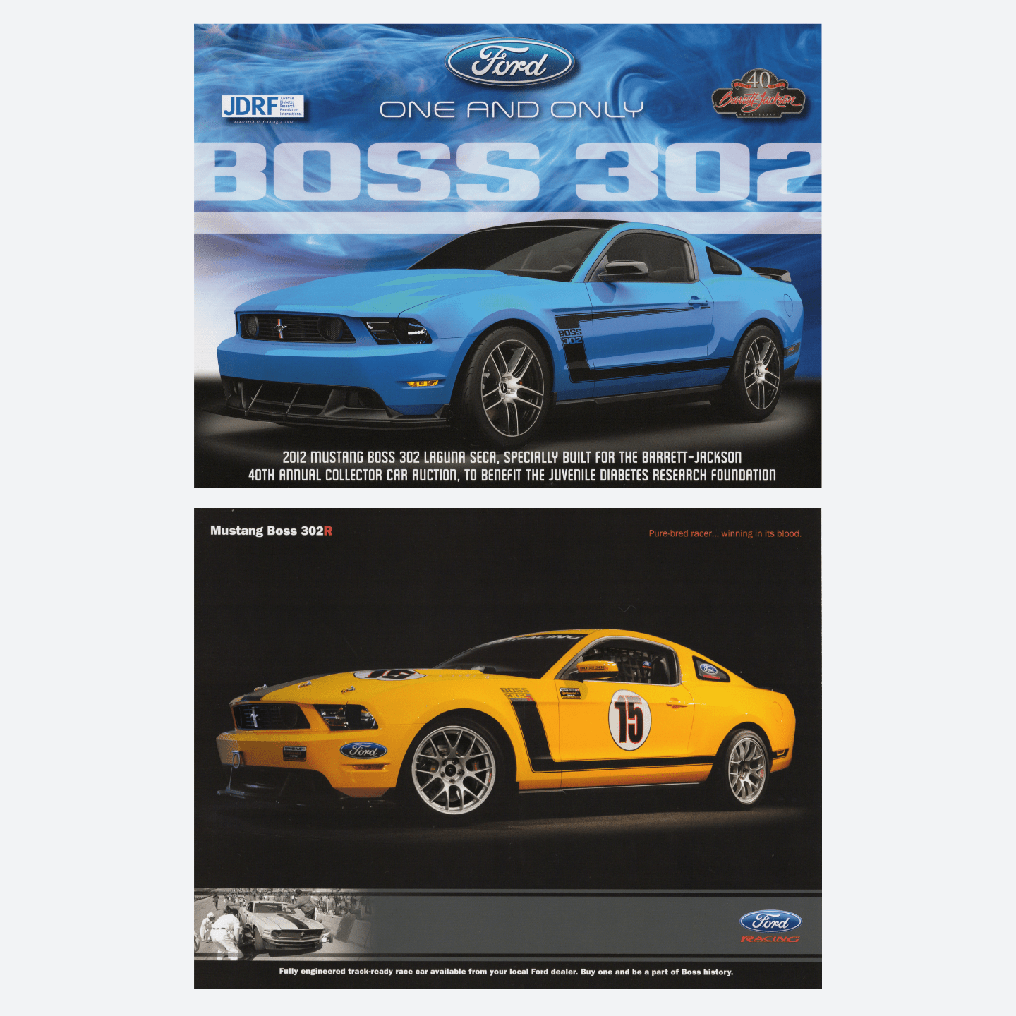2012 Mustang Boss 302 Laguna Seca Hero Card (2 in order) - Ford Show Parts