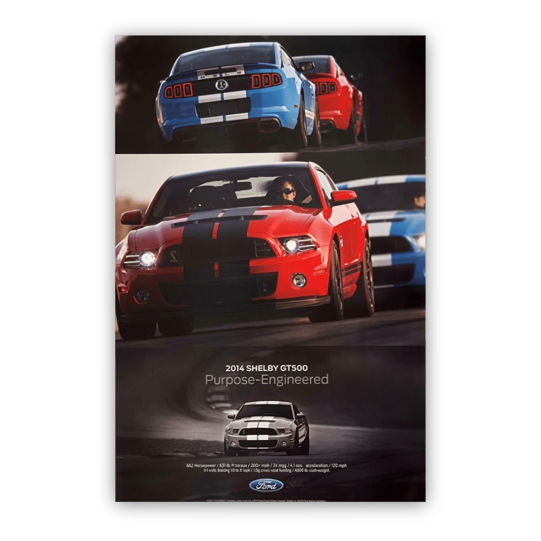 2014 2 - Sided GT500 Poster, Purpose Engineered - Ford Show Parts