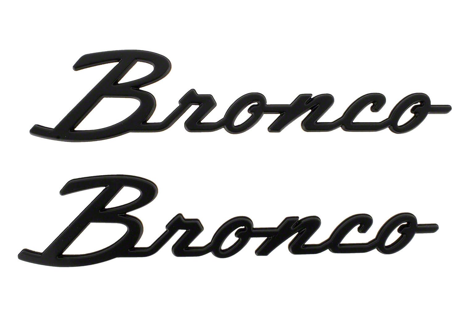 2021 - 2024 BRONCO CLASSIC SCRIPT FENDER BADGE KIT - MATTE BLACK - Ford Show Parts