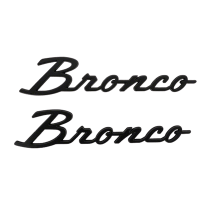 2021 - 2026 BRONCO CLASSIC SCRIPT FENDER BADGE KIT - MATTE BLACK - Ford Show Parts