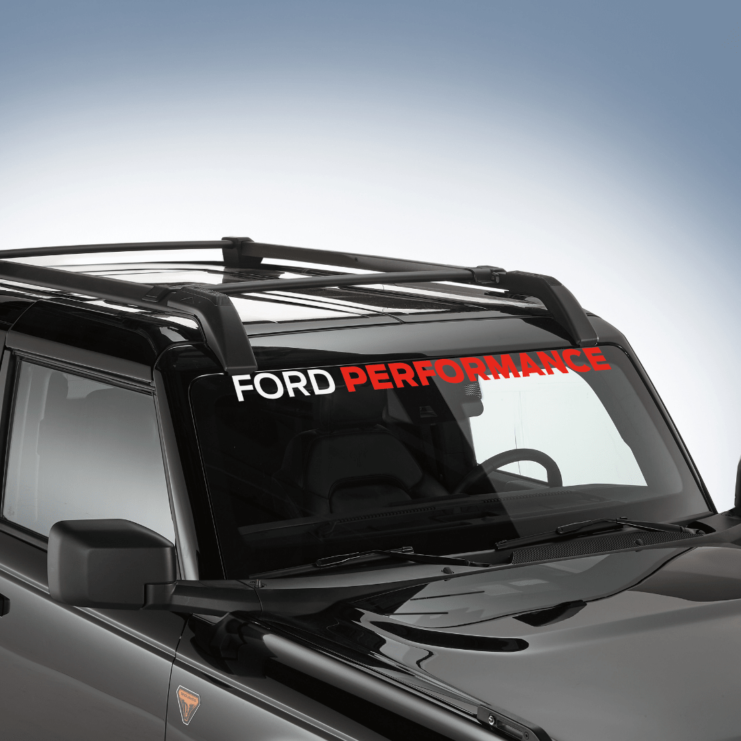 2021 - 2026 Ford Performance Bronco Windshield Banner - White/Red - Ford Show Parts