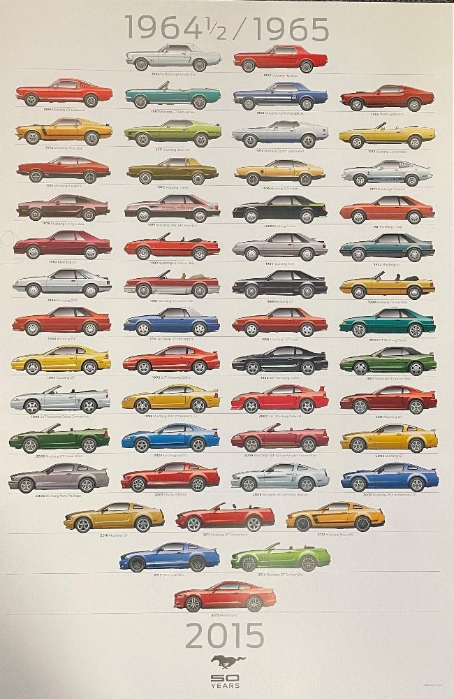 50 Years Mustang Poster - Ford Show Parts