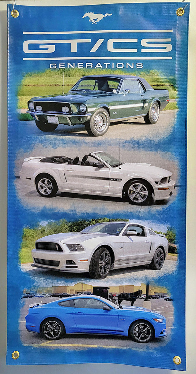 Mustang GT California Special (GT/CS) Generations Vinyl Banner