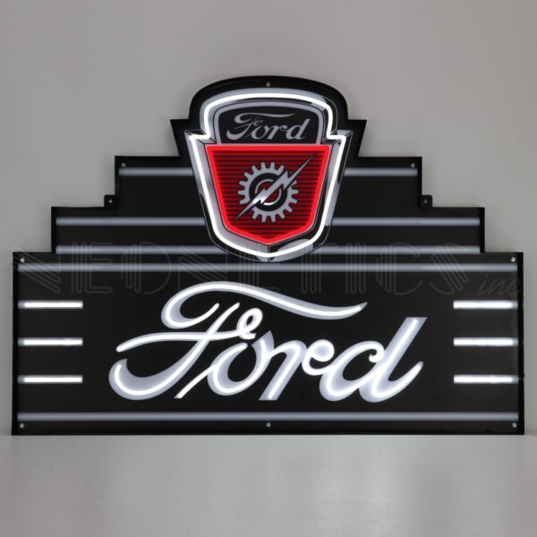 Art Deco Marquee Ford LED Flex - Neon Sign In Steel Can - Ford Show Parts