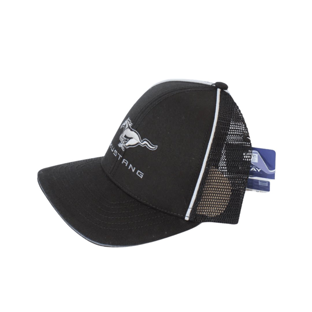 Black Mustang Reflective Stretch Hat - Ford Show Parts