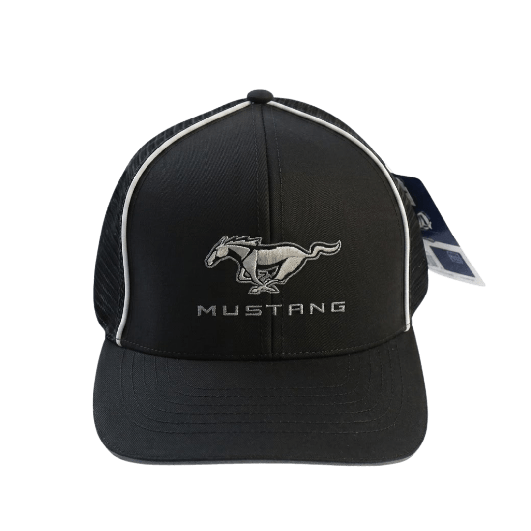 Black Mustang Reflective Stretch Hat - Ford Show Parts
