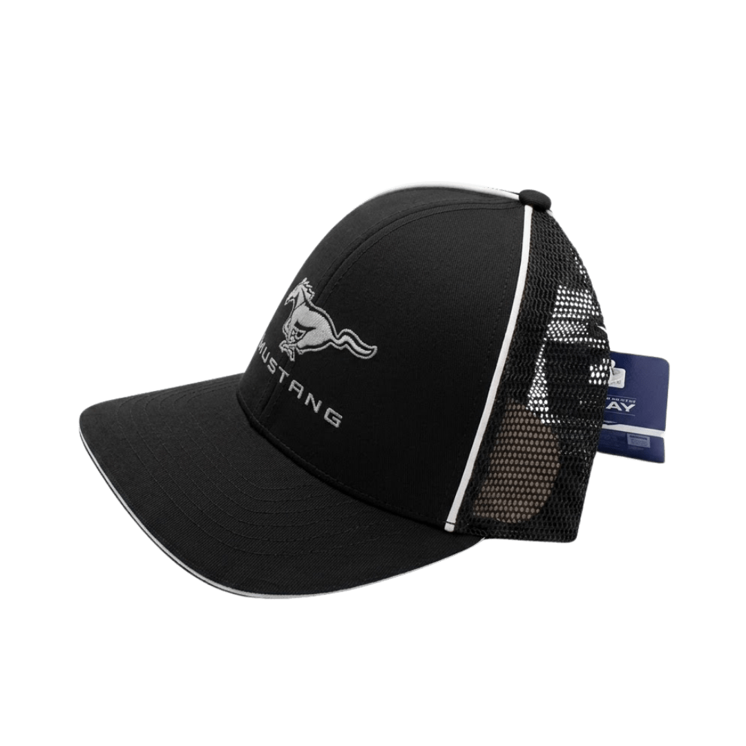 Black Mustang Reflective Stretch Hat - Ford Show Parts