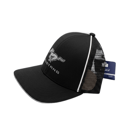 Black Mustang Reflective Stretch Hat - Ford Show Parts
