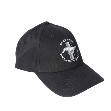 Black Mustang Tonal Tri - Bar Stretch Hat - Ford Show Parts