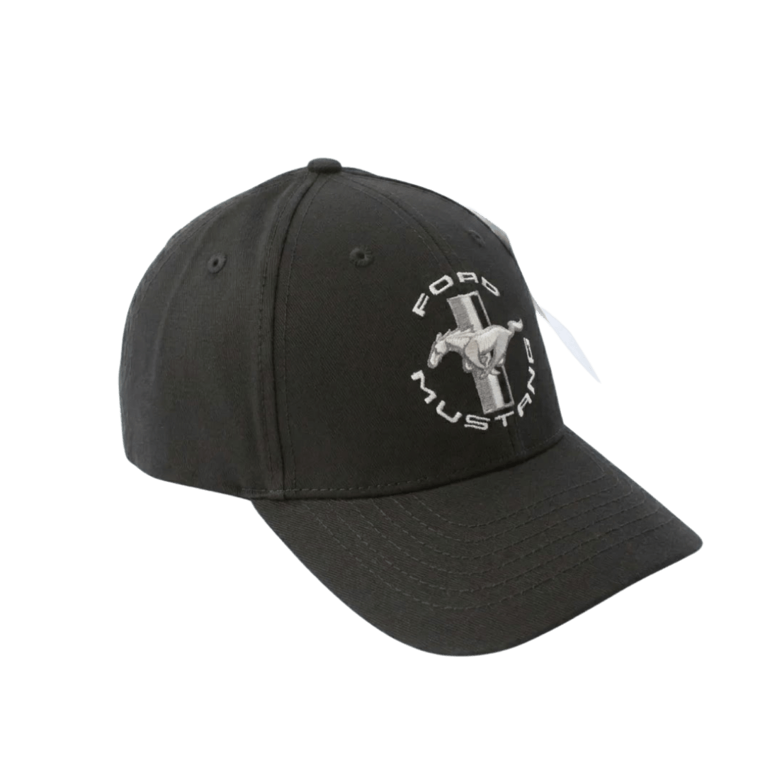Black Mustang Tonal Tri-Bar Stretch Hat - Ford Show Parts