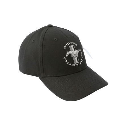 Black Mustang Tonal Tri-Bar Stretch Hat - Ford Show Parts
