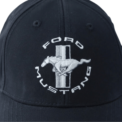 Black Mustang Tonal Tri-Bar Stretch Hat - Ford Show Parts