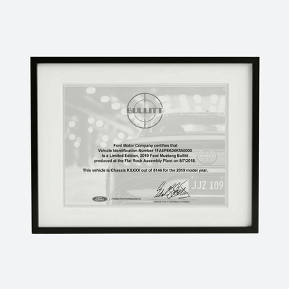 Certificate Frame with Matting - Ford Show Parts