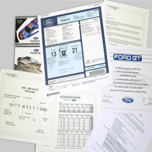 Ford GT Certificate Package - Ford Show Parts