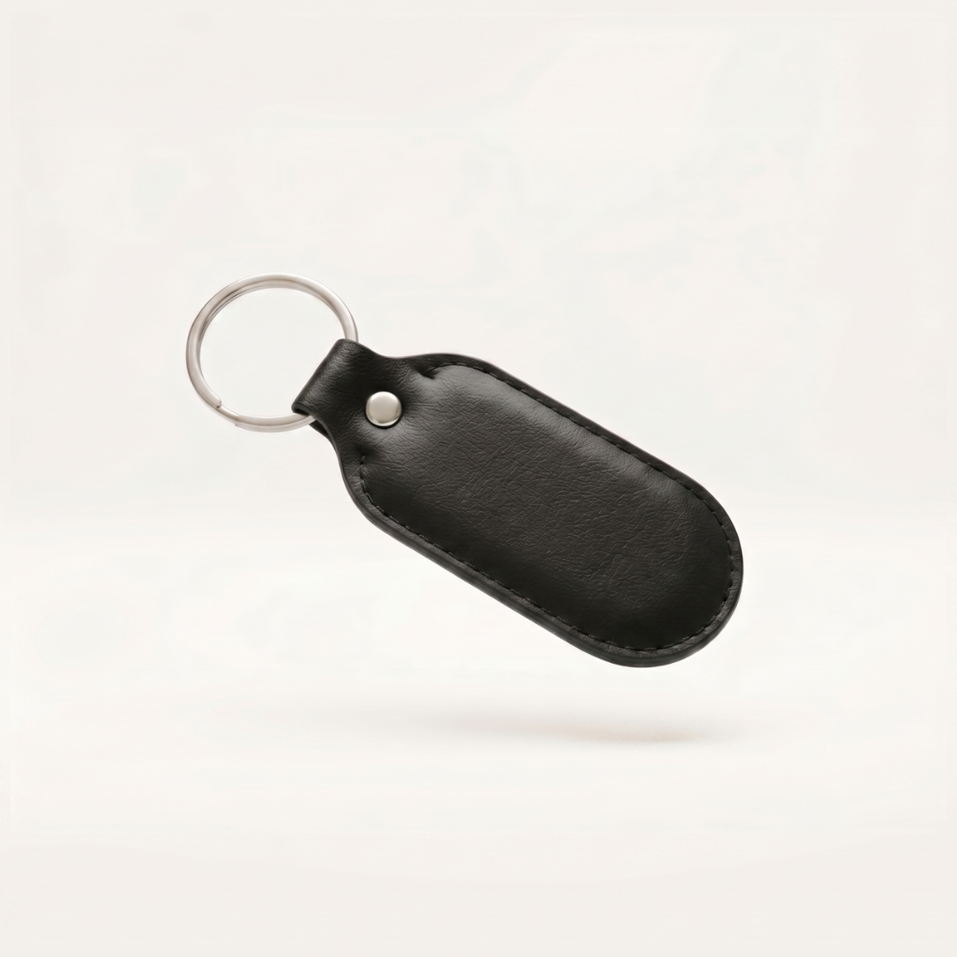 Ford Motorsport Stainless Steel & Leather Keychain - Ford Show Parts 
