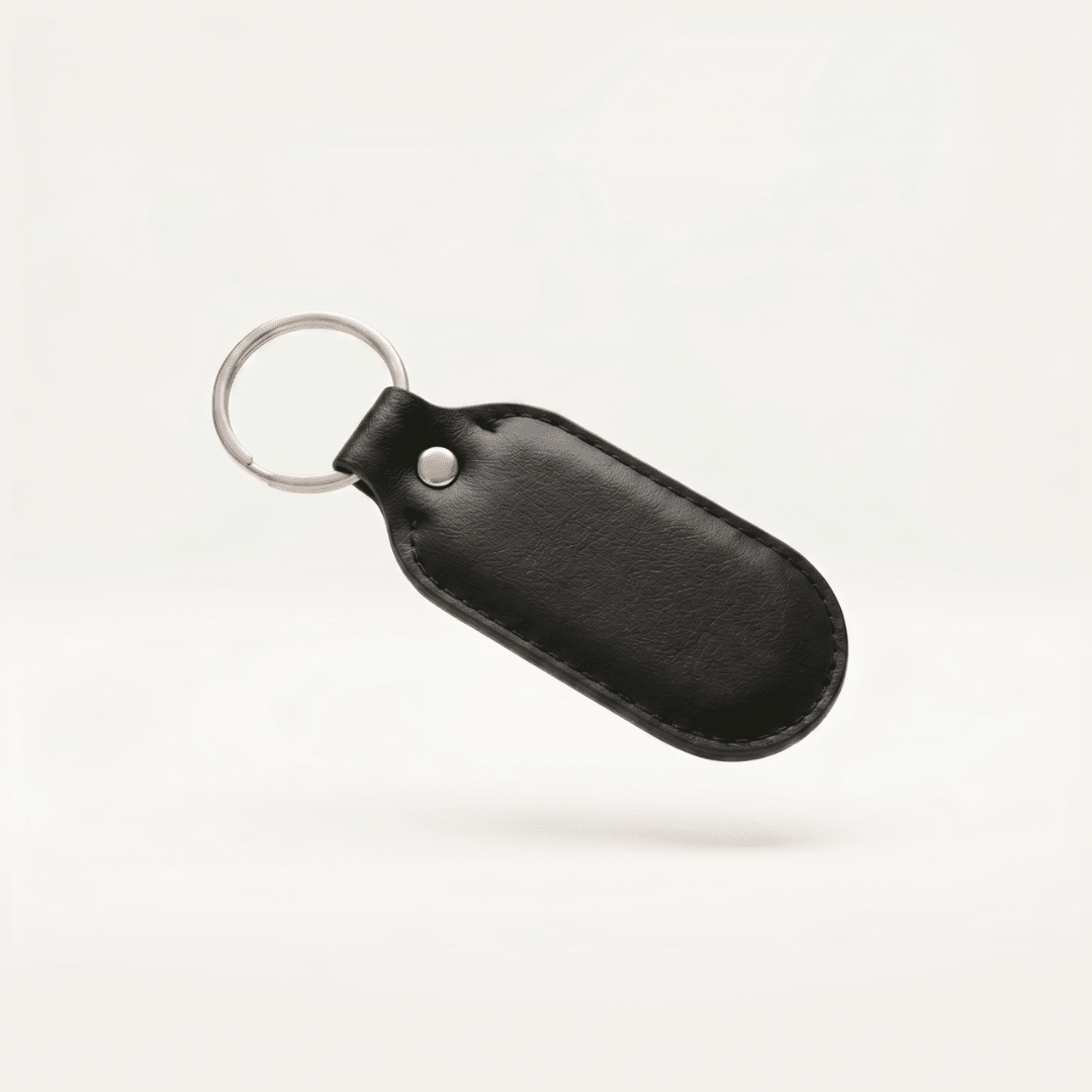 Ford Motorsport Stainless Steel & Leather Keychain - Ford Show Parts