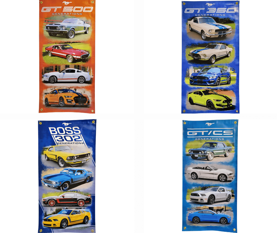 Ford Mustang Generations Vinyl Banners - Ford Show Parts